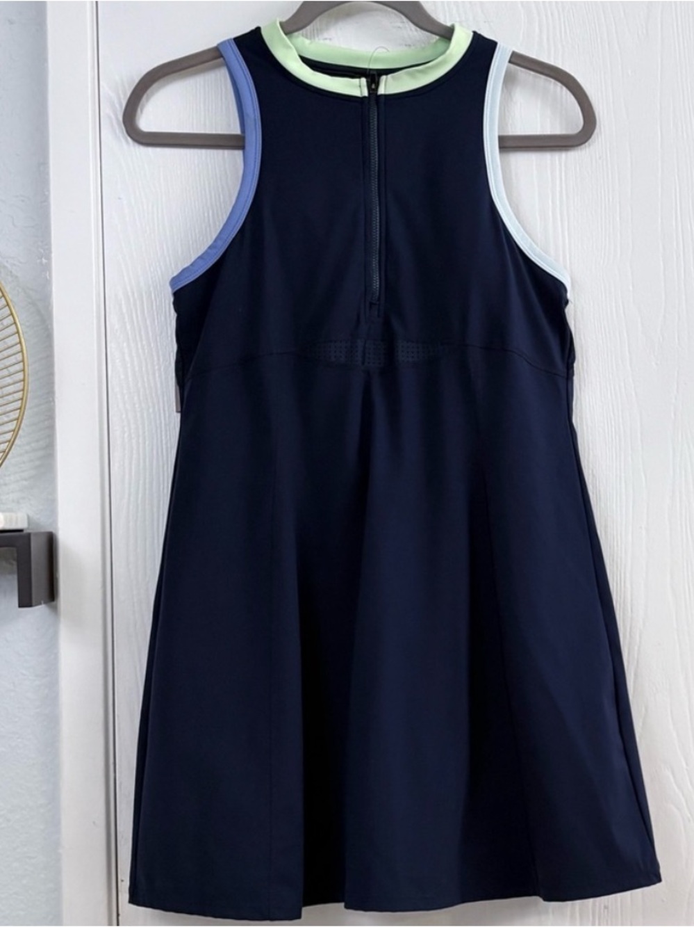 Sweaty Betty Navy Sleeveless Zip-Front Athletic Dress Size 8-10